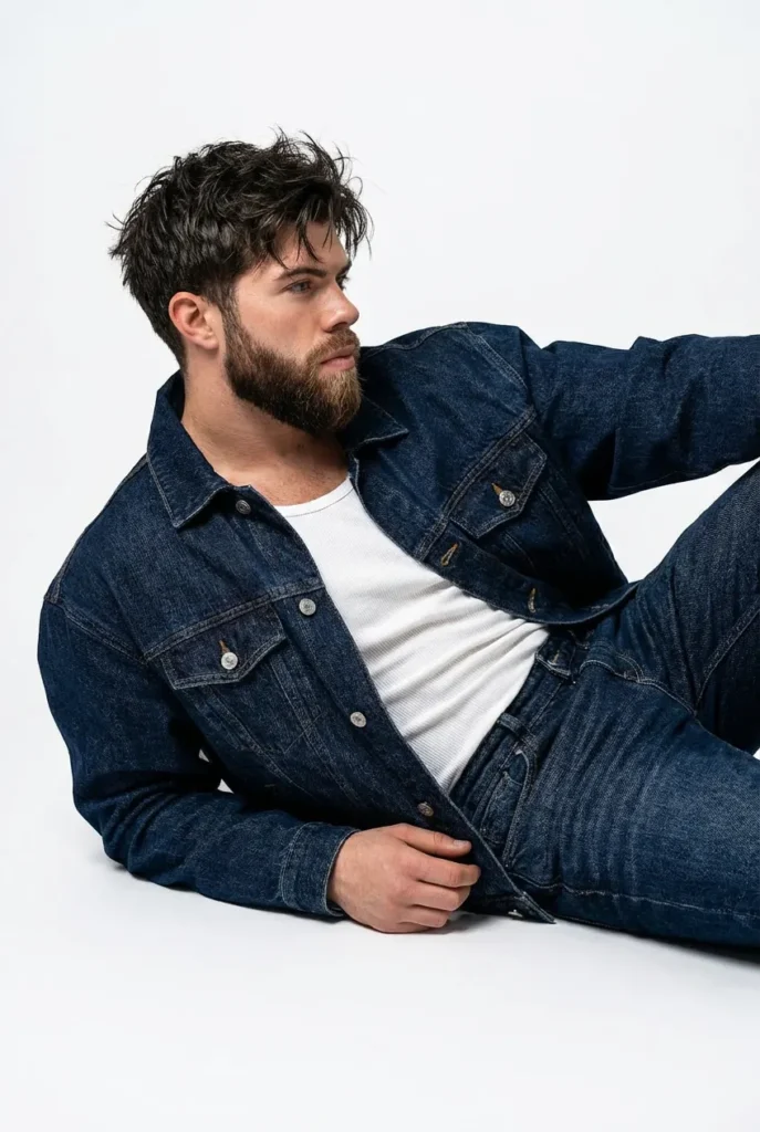 Denim Editorial Side-Profile Portrait - Viral AI Image Prompt