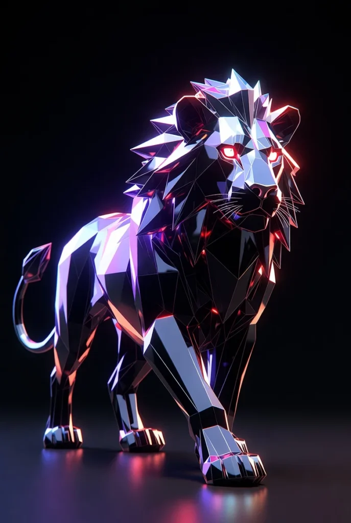 Diamond Body Lion Walking Viral AI Prompt 03