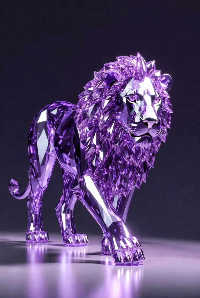 Diamond Body Lion Walking Viral AI Prompt 06