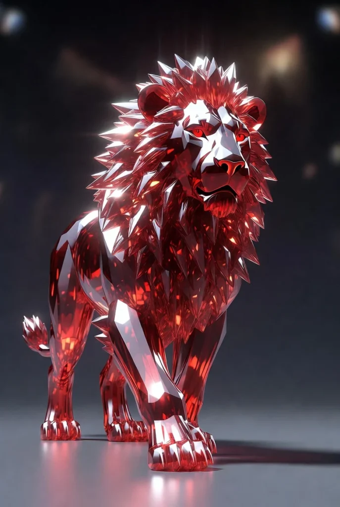 Diamond Body Lion Walking Viral AI Prompt 09