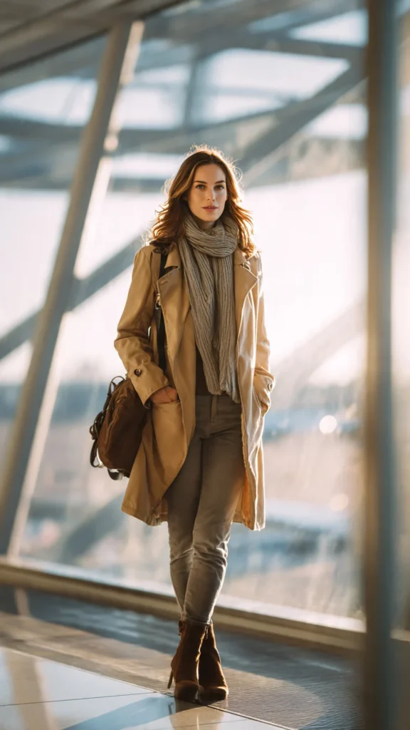 Airport Travel Chic Portrait - gemini ai photo prompt